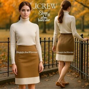 J.Crew NWT colorblock tan/ivory pencil skirt shop@iamwarrior